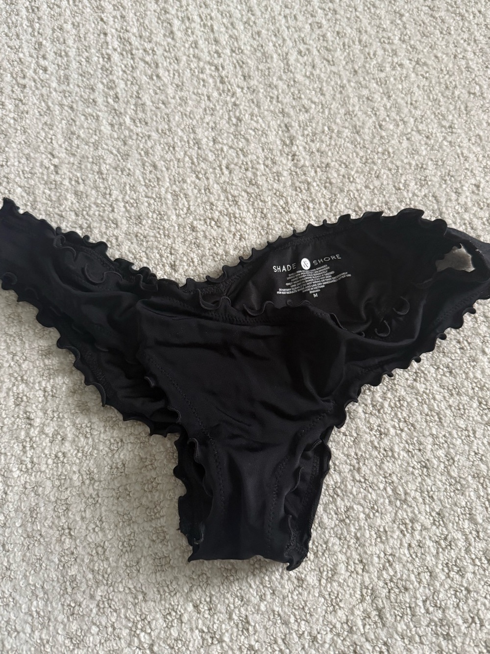 Shade & Shore Black Ruffle Bikini